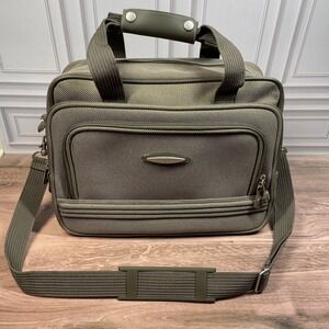 MODA Carry-On Travel Briefcase Bag Olive Green Laptop Messenger Shoulder Strap